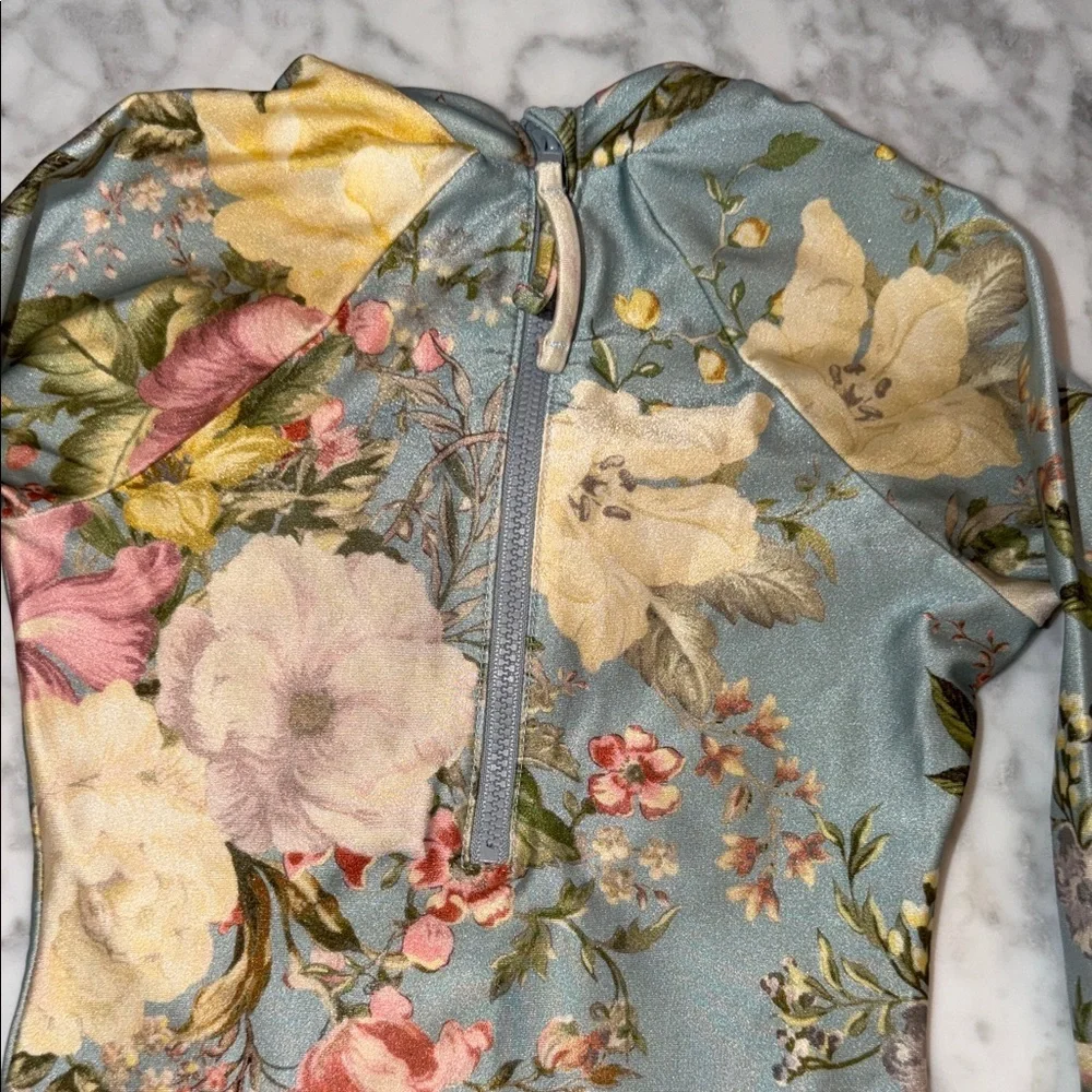 Zimmermann Floral Long Sleeve Rashguard Swim One Piece 2Y - Picture 11 of 11